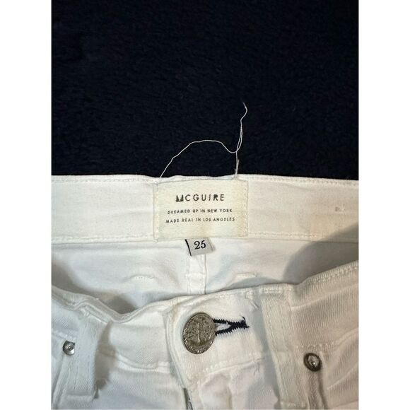McGuire White Raw Hem Flared Jeans USA Made Sz Womens 26 BR - Picture 4 of 10